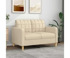 Dvivietė sofa, kreminės spalvos, 120cm, audinys