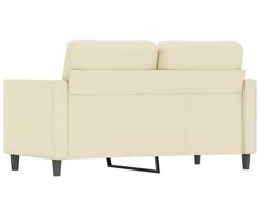 Dvivietė sofa, kreminės spalvos, 120cm, dirbtinė oda