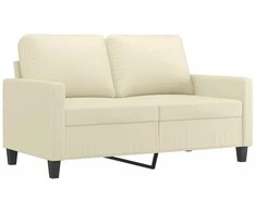 Dvivietė sofa, kreminės spalvos, 120cm, dirbtinė oda
