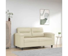 Dvivietė sofa, kreminės spalvos, 120cm, dirbtinė oda