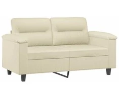 Dvivietė sofa, kreminės spalvos, 120cm, dirbtinė oda