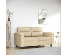 Dvivietė sofa, kreminės spalvos, 120cm, mikropluošto audinys