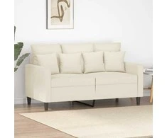 Dvivietė sofa, kreminės spalvos, 120cm, aksomas
