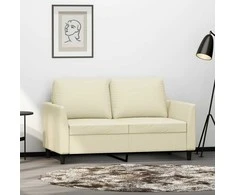 Dvivietė sofa, kreminės spalvos, 120cm, dirbtinė oda