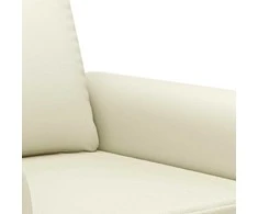 Dvivietė sofa, kreminės spalvos, 120cm, dirbtinė oda