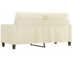 Dvivietė sofa, kreminės spalvos, 140cm, dirbtinė oda