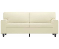 Dvivietė sofa, kreminės spalvos, 140cm, dirbtinė oda