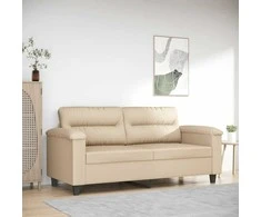 Dvivietė sofa, kreminės spalvos, 140cm, mikropluošto audinys