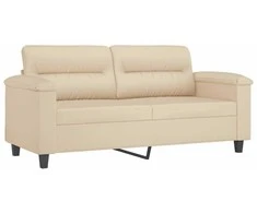 Dvivietė sofa, kreminės spalvos, 140cm, mikropluošto audinys