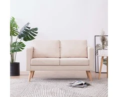Dvivietė sofa, kreminės spalvos, audinys