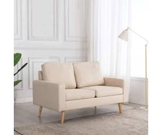 Dvivietė sofa, kreminės spalvos, audinys