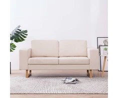 Dvivietė sofa, kreminės spalvos, audinys