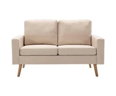 Dvivietė sofa, kreminės spalvos, audinys
