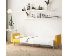 Dvivietė sofa-lova, geltonos spalvos, audinys