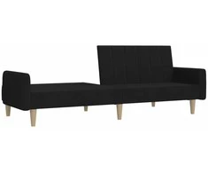 Dvivietė sofa-lova, juodos spalvos, audinys