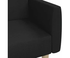 Dvivietė sofa-lova, juodos spalvos, audinys