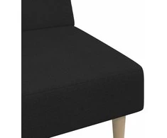Dvivietė sofa-lova, juodos spalvos, audinys
