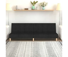 Dvivietė sofa-lova, juodos spalvos, audinys