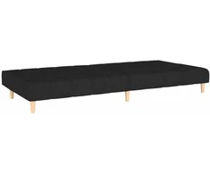 Dvivietė sofa-lova, juodos spalvos, audinys