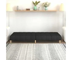 Dvivietė sofa-lova, juodos spalvos, audinys