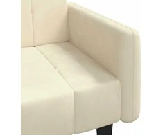 Dvivietė sofa-lova, kreminės spalvos, aksomas
