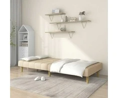 Dvivietė sofa-lova, kreminės spalvos, audinys