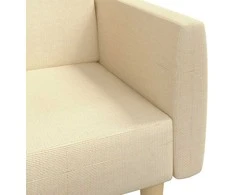 Dvivietė sofa-lova, kreminės spalvos, audinys