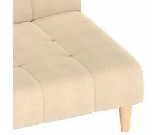 Dvivietė sofa-lova, kreminės spalvos, audinys