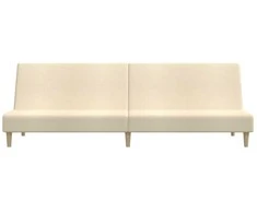 Dvivietė sofa-lova, kreminės spalvos, audinys