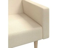 Dvivietė sofa-lova, kreminės spalvos, audinys
