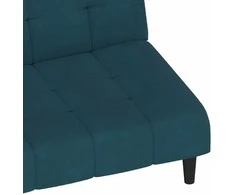 Dvivietė sofa-lova, mėlynos spalvos, aksomas