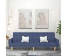 Dvivietė sofa-lova, mėlynos spalvos, audinys
