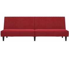 Dvivietė sofa-lova, raudonojo vyno spalvos, aksomas