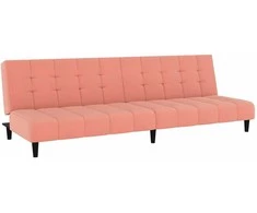 Dvivietė sofa-lova, rožinės spalvos, aksomas