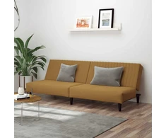 Dvivietė sofa-lova, rudos spalvos, aksomas