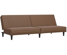 Dvivietė sofa-lova, rudos spalvos, dirbtinė oda
