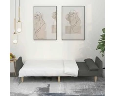 Dvivietė sofa-lova su dvejomis pagalvėmis, pilka, audinys