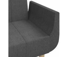 Dvivietė sofa-lova su dvejomis pagalvėmis, pilka, audinys