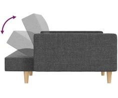 Dvivietė sofa-lova su dvejomis pagalvėmis, pilka, audinys