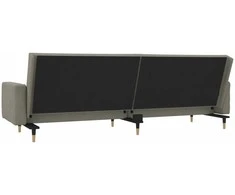 Dvivietė sofa-lova su dvejomis pagalvėmis, pilka, aksomas