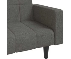 Dvivietė sofa-lova su dvejomis pagalvėmis, pilka, audinys