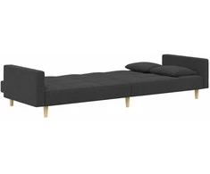 Dvivietė sofa-lova su dvejomis pagalvėmis, pilka, audinys