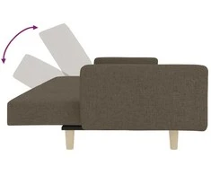 Dvivietė sofa-lova su dvejomis pagalvėmis, taupe, audinys