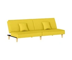 Dvivietė sofa-lova, šviesiai geltonos spalvos, audinys