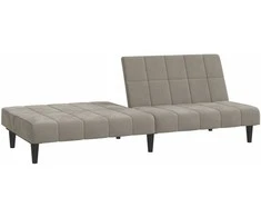 Dvivietė sofa-lova, šviesiai pilkos spalvos, aksomas