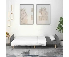 Dvivietė sofa-lova, šviesiai pilkos spalvos, audinys