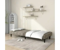 Dvivietė sofa-lova, šviesiai pilkos spalvos, aksomas