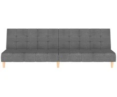 Dvivietė sofa-lova, šviesiai pilkos spalvos, audinys