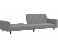 Dvivietė sofa-lova, šviesiai pilkos spalvos, aksomas