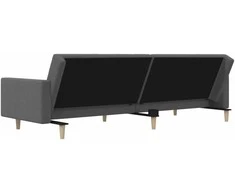Dvivietė sofa-lova, šviesiai pilkos spalvos, audinys